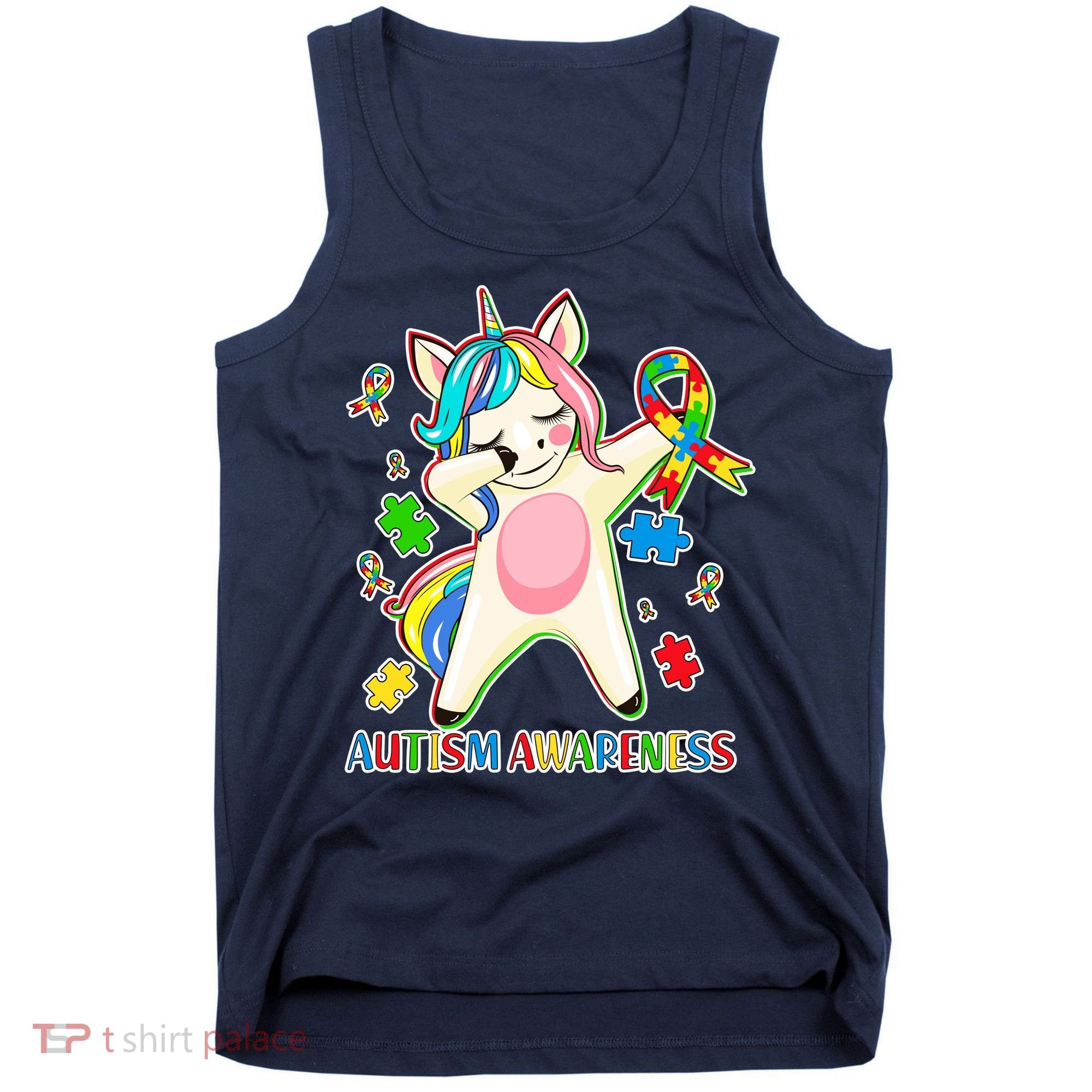 Autism Awareness Dabbing Unicorn Tank Top