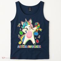 Autism Awareness Dabbing Unicorn Tank Top thumb 2