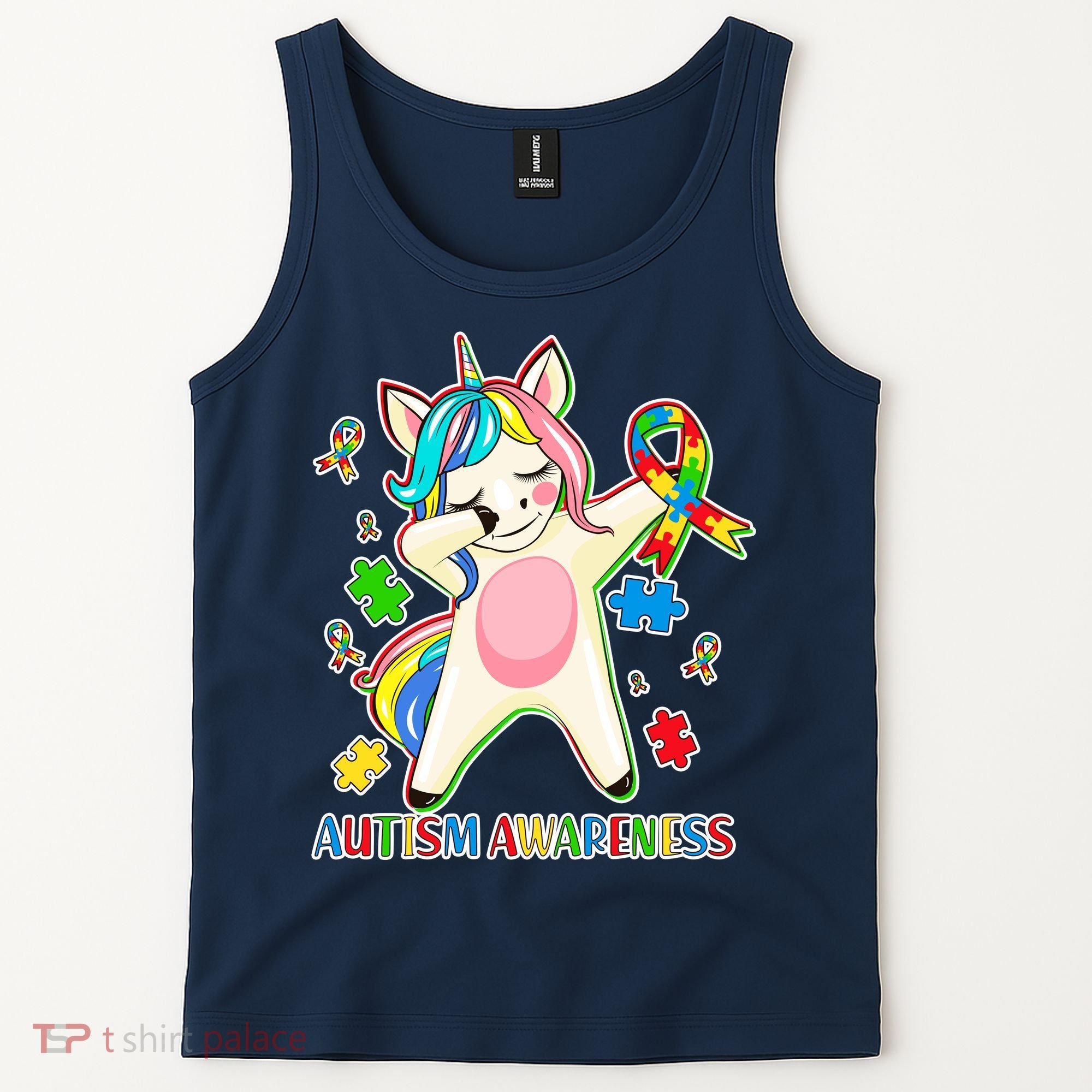 Autism Awareness Dabbing Unicorn Tank Top