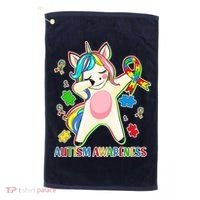 Autism Awareness Dabbing Unicorn Golf Towel thumb 0