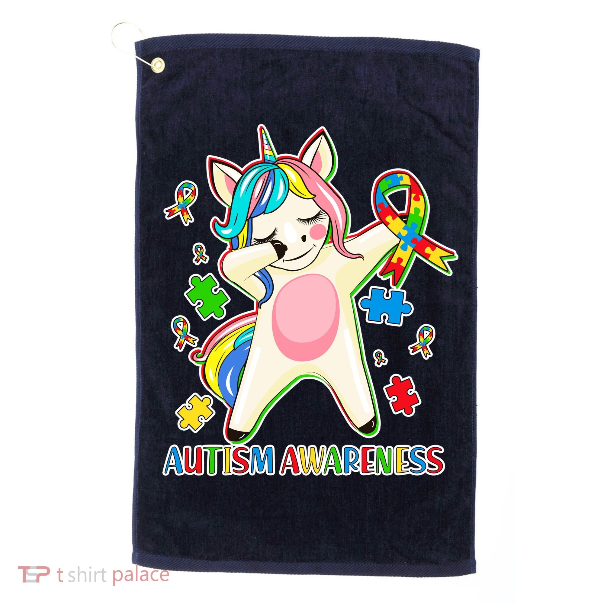 Autism Awareness Dabbing Unicorn Golf Towel