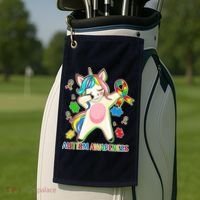 Autism Awareness Dabbing Unicorn Golf Towel thumb 2