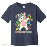 Autism Awareness Dabbing Unicorn Toddler T-Shirt thumb 0