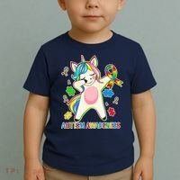 Autism Awareness Dabbing Unicorn Toddler T-Shirt thumb 2