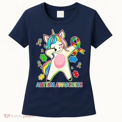 Autism Awareness Dabbing Unicorn Women's T-Shirt