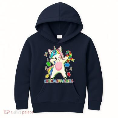 Autism Awareness Dabbing Unicorn Kids Hoodie