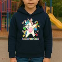 Autism Awareness Dabbing Unicorn Kids Hoodie thumb 3