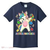 Autism Awareness Dabbing Unicorn Kids T-Shirt thumb 0