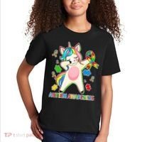 Autism Awareness Dabbing Unicorn Kids T-Shirt thumb 2