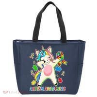 Autism Awareness Dabbing Unicorn Tote Bag thumb 0