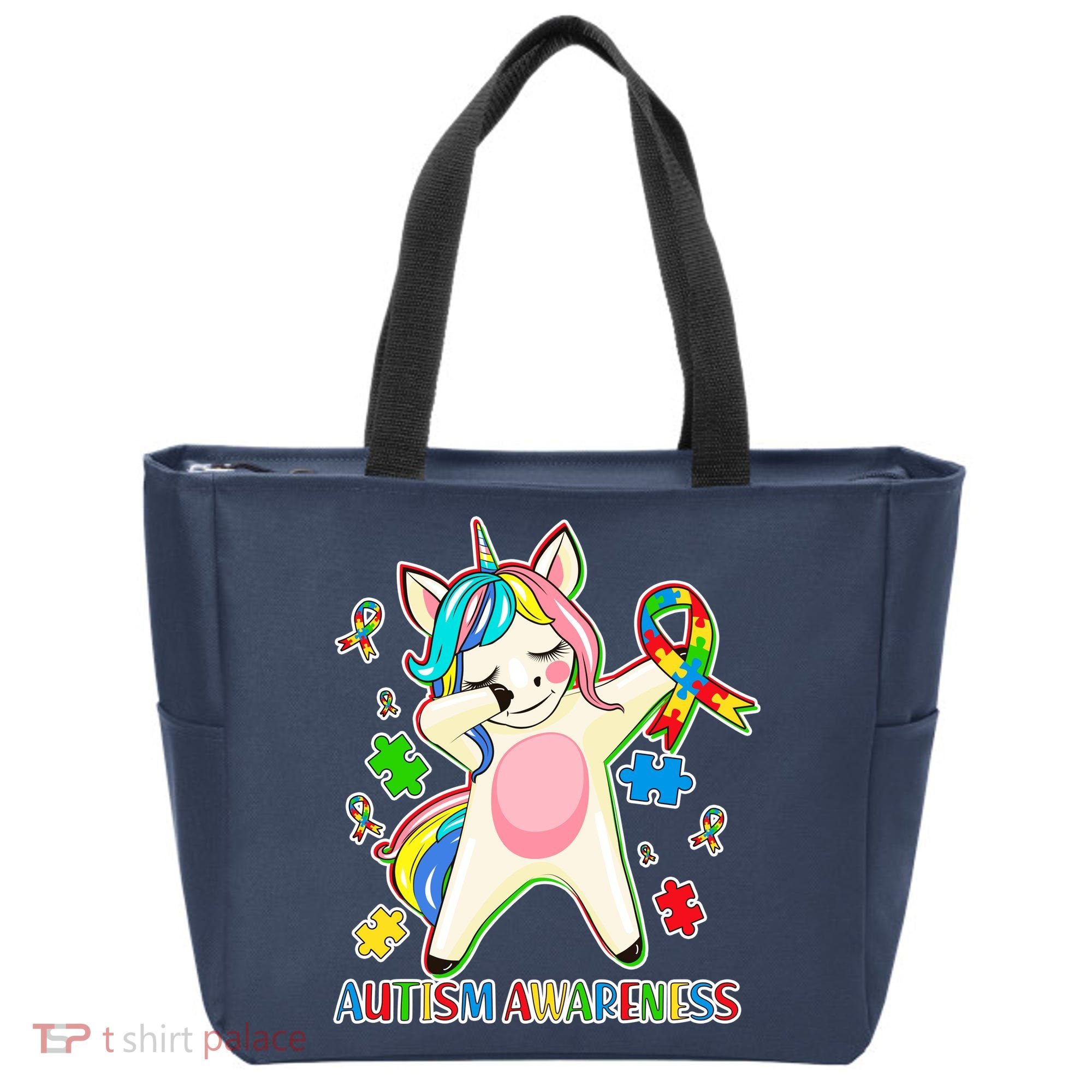 Autism Awareness Dabbing Unicorn Tote Bag