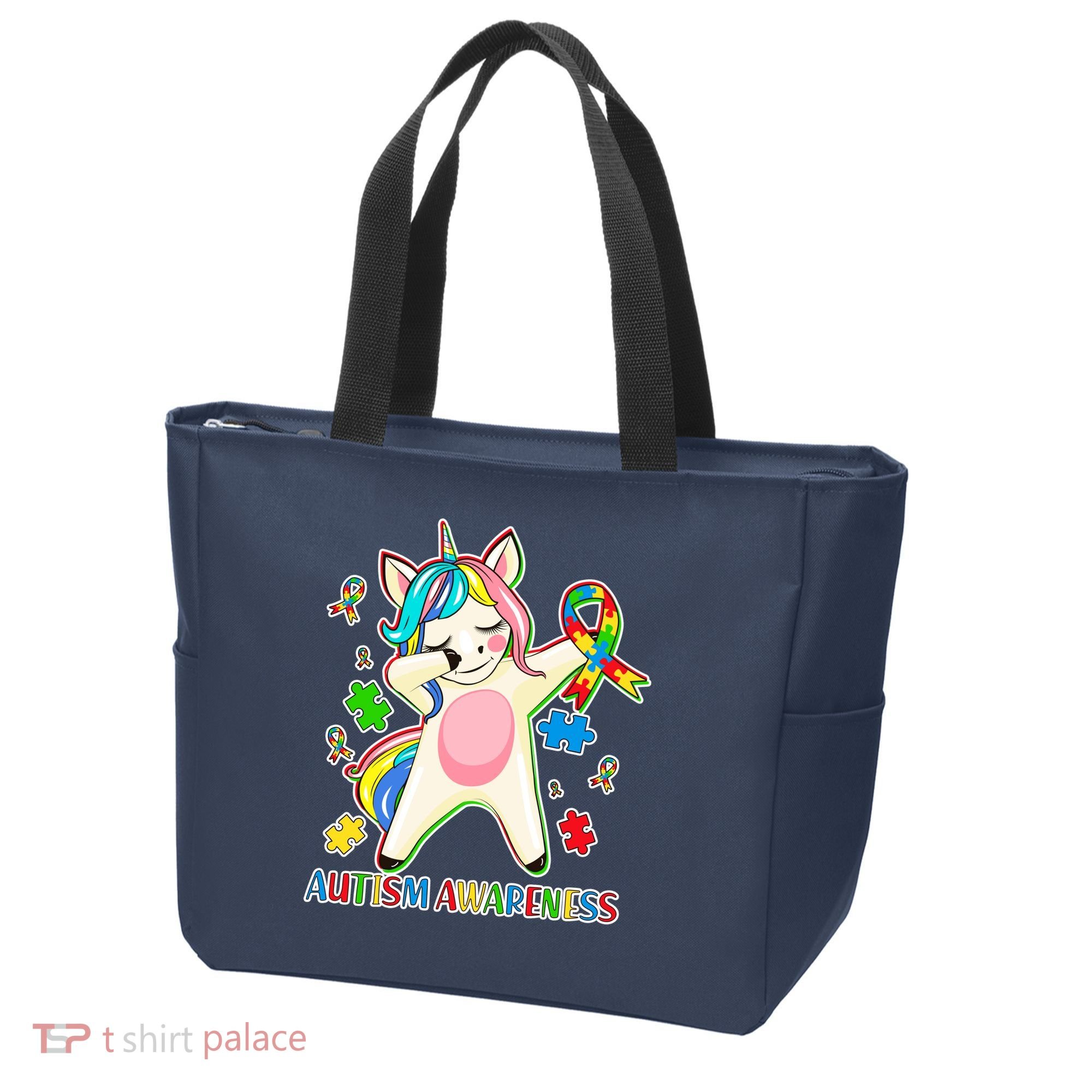 Autism Awareness Dabbing Unicorn Tote Bag