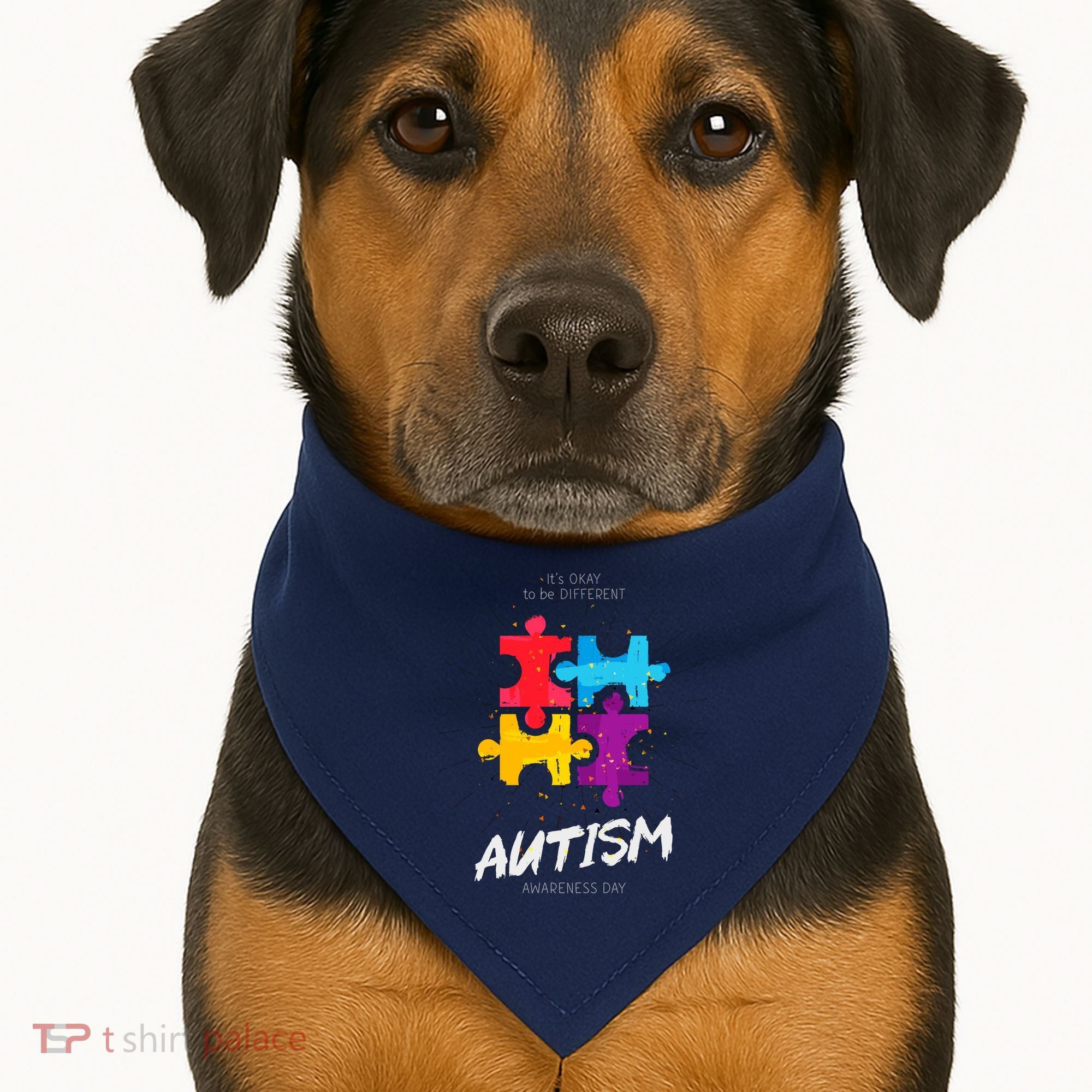 Autism Awareness Day Be Different USA-Made Doggie Bandana