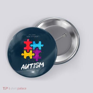 Autism Awareness Day Be Different Button