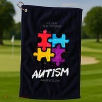 Autism Awareness Day Be Different Golf Towel thumb 1
