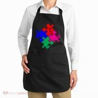 Autism Awareness Distressed Puzzle Pieces  Apron thumb 2