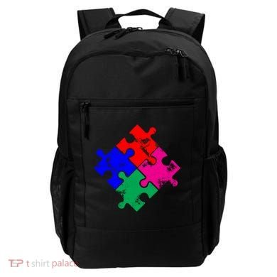 Autism Awareness Distressed Puzzle Pieces  Backpack