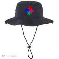 Autism Awareness Distressed Puzzle Pieces  Bucket Hat thumb 0