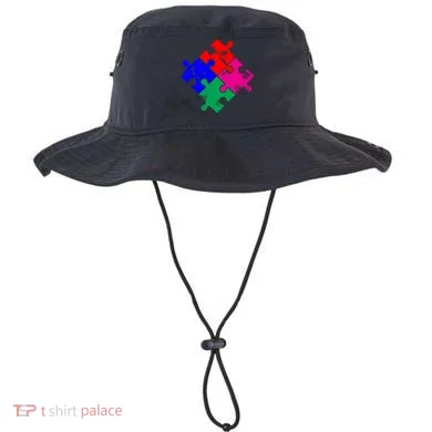 Autism Awareness Distressed Puzzle Pieces Bucket Hat