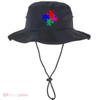 Autism Awareness Distressed Puzzle Pieces  Bucket Hat thumb 0