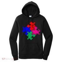 Autism Awareness Distressed Puzzle Pieces  Women's Hoodie thumb 0