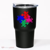 Autism Awareness Distressed Puzzle Pieces  Tumbler thumb 0