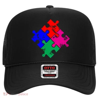 Autism Awareness Distressed Puzzle Pieces Hat