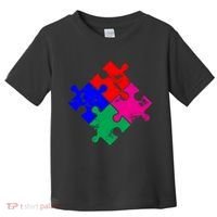 Autism Awareness Distressed Puzzle Pieces  Toddler T-Shirt thumb 0