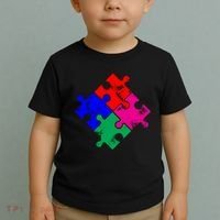 Autism Awareness Distressed Puzzle Pieces  Toddler T-Shirt thumb 2