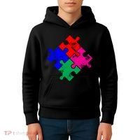 Autism Awareness Distressed Puzzle Pieces  Kids Hoodie thumb 4