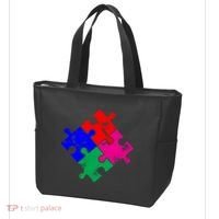 Autism Awareness Distressed Puzzle Pieces  Tote Bag thumb 3