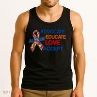 Autism Awareness Educate Tank Top thumb 3