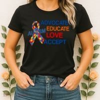 Autism Awareness Educate Women's T-Shirt thumb 2