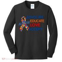 Autism Awareness Educate Kids Long Sleeve Shirt thumb 0