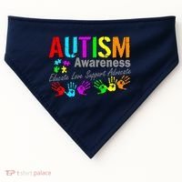 Autism Awareness Educate Love Support Advocate USA-Made Doggie Bandana thumb 0