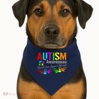 Autism Awareness Educate Love Support Advocate USA-Made Doggie Bandana thumb 1