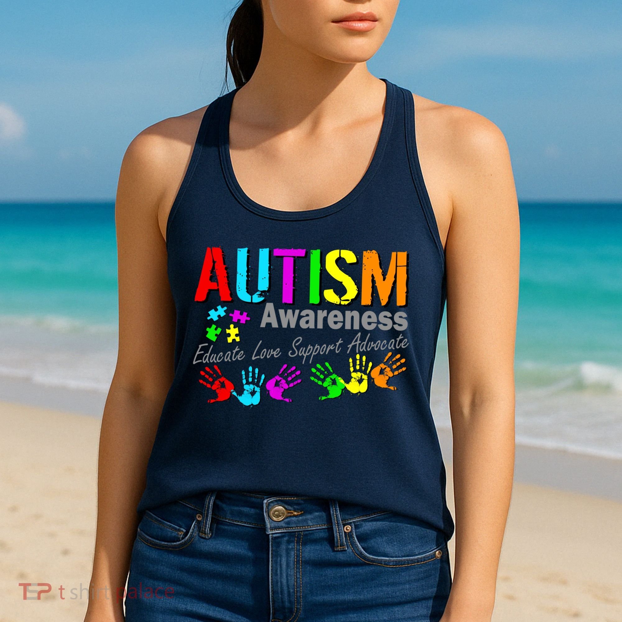Autism Awareness Educate Love Support Advocate Women's Tank Top