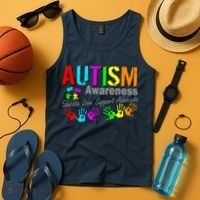 Autism Awareness Educate Love Support Advocate Tank Top thumb 4