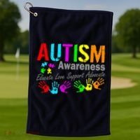 Autism Awareness Educate Love Support Advocate Golf Towel thumb 1