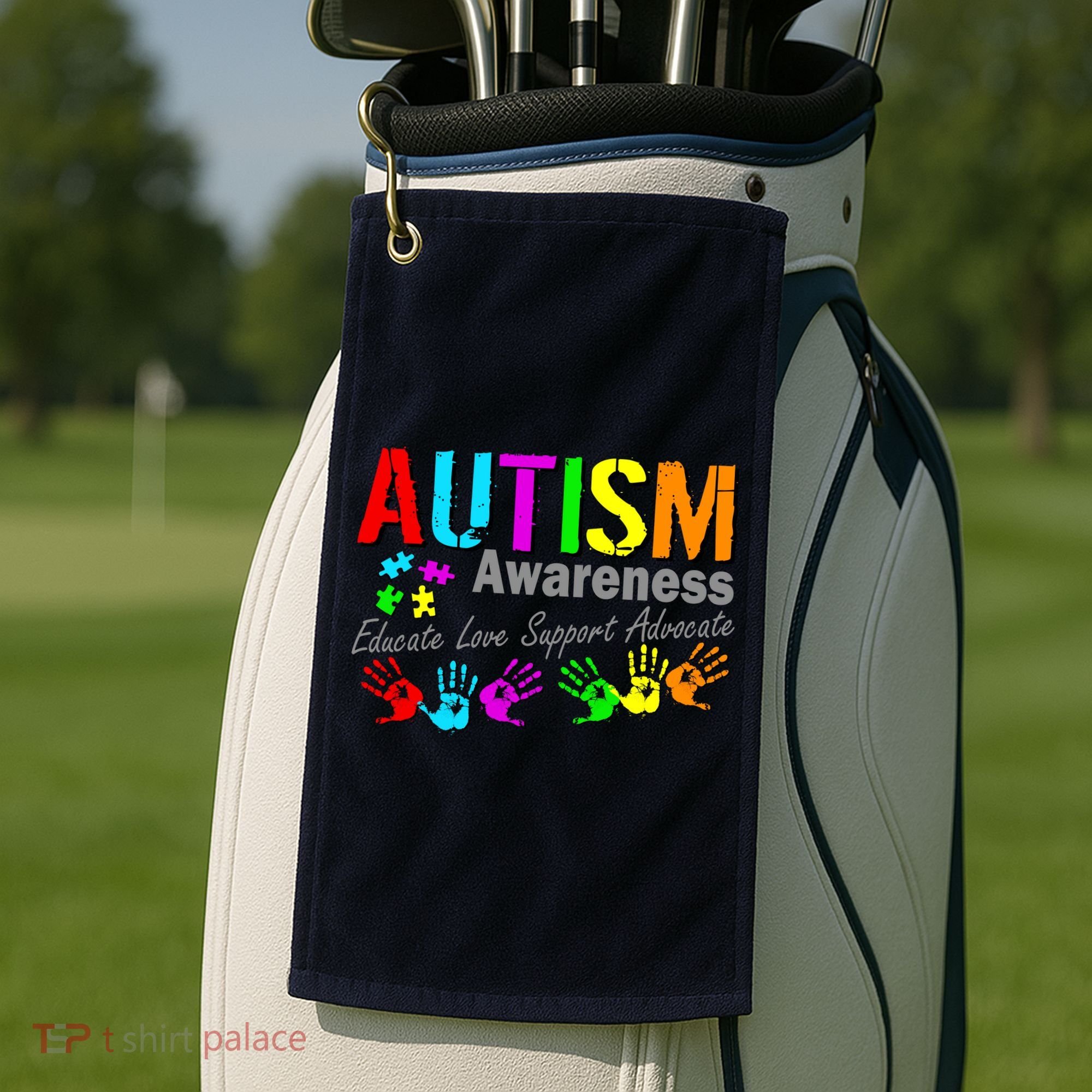 Autism Awareness Educate Love Support Advocate Golf Towel