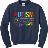 Autism Awareness Educate Love Support Advocate Kids Sweatshirt thumb 0