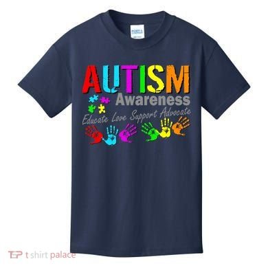 Autism Awareness Educate Love Support Advocate Kids T-Shirt