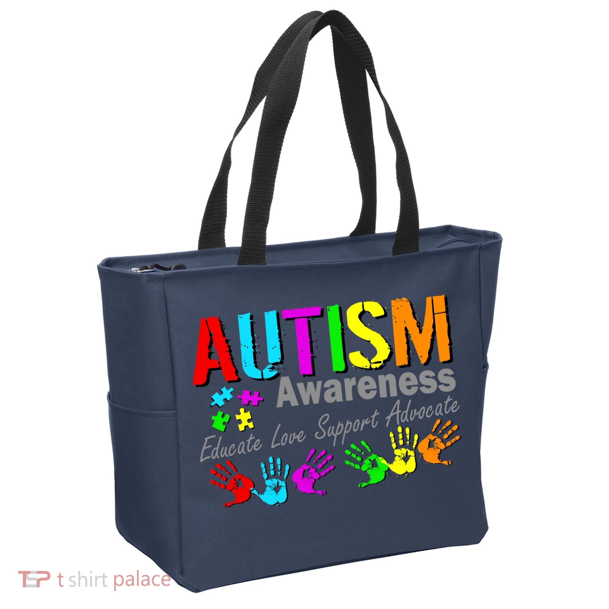 Autism Awareness Educate Love Support Advocate Tote Bag