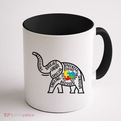 Autism Awareness Elephant  Coffee Mug back