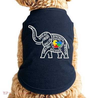 Autism Awareness Elephant  Doggie Tank