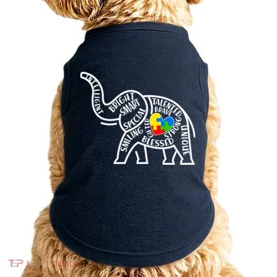 Autism Awareness Elephant  Doggie Tank