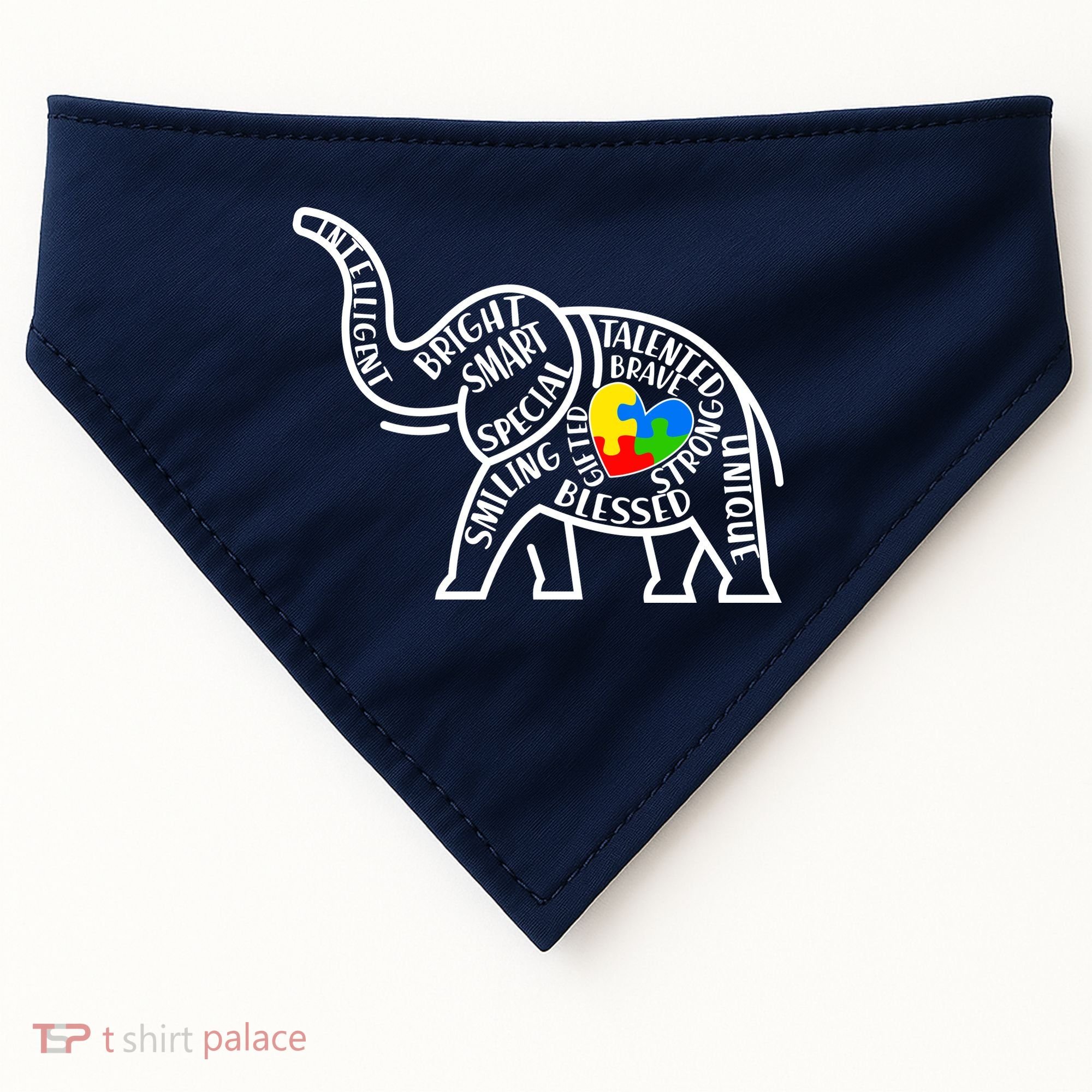 Autism Awareness Elephant  USA-Made Doggie Bandana