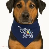 Autism Awareness Elephant  USA-Made Doggie Bandana thumb 1