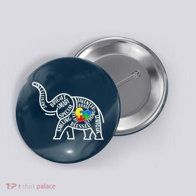 Autism Awareness Elephant  Button