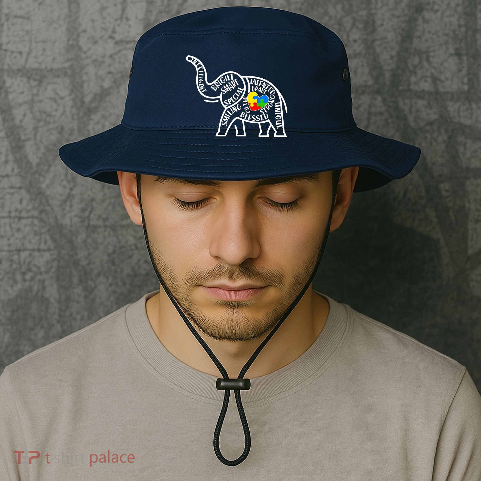Autism Awareness Elephant  Bucket Hat